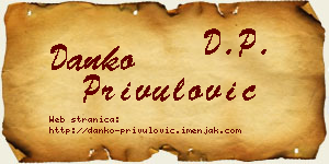 Danko Privulović vizit kartica